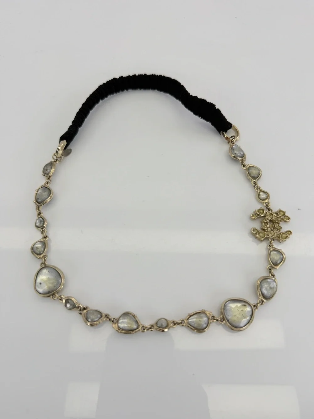 Chanel CC Stone Elastic Headband Rare